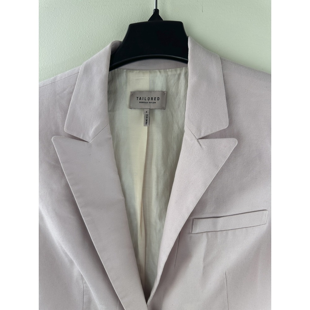 Rebecca Taylor Tailored Blazer Jacket Cotton Stretch Career Office Womens Size 8 - Picture 4 of 16